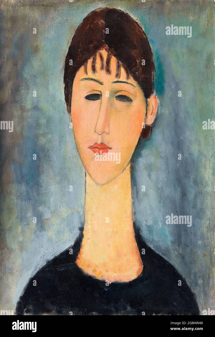 Amedeo Modigliani, Young Woman, portrait painting, 1918 Stock Photo