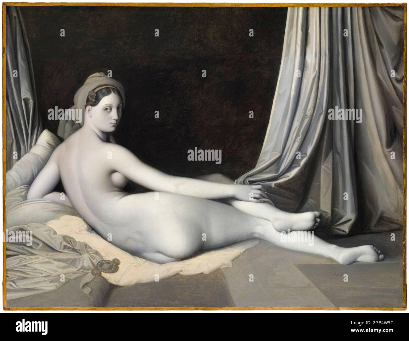 Jean Auguste Dominique Ingres, Odalisque in Grisaille, portrait painting, 1824-1834 Stock Photo