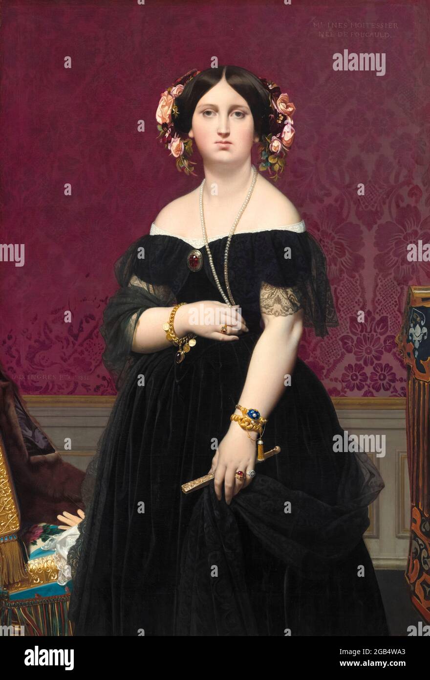 Madame Moitessier, portrait painting by Jean Auguste Dominique Ingres, 1851 Stock Photo