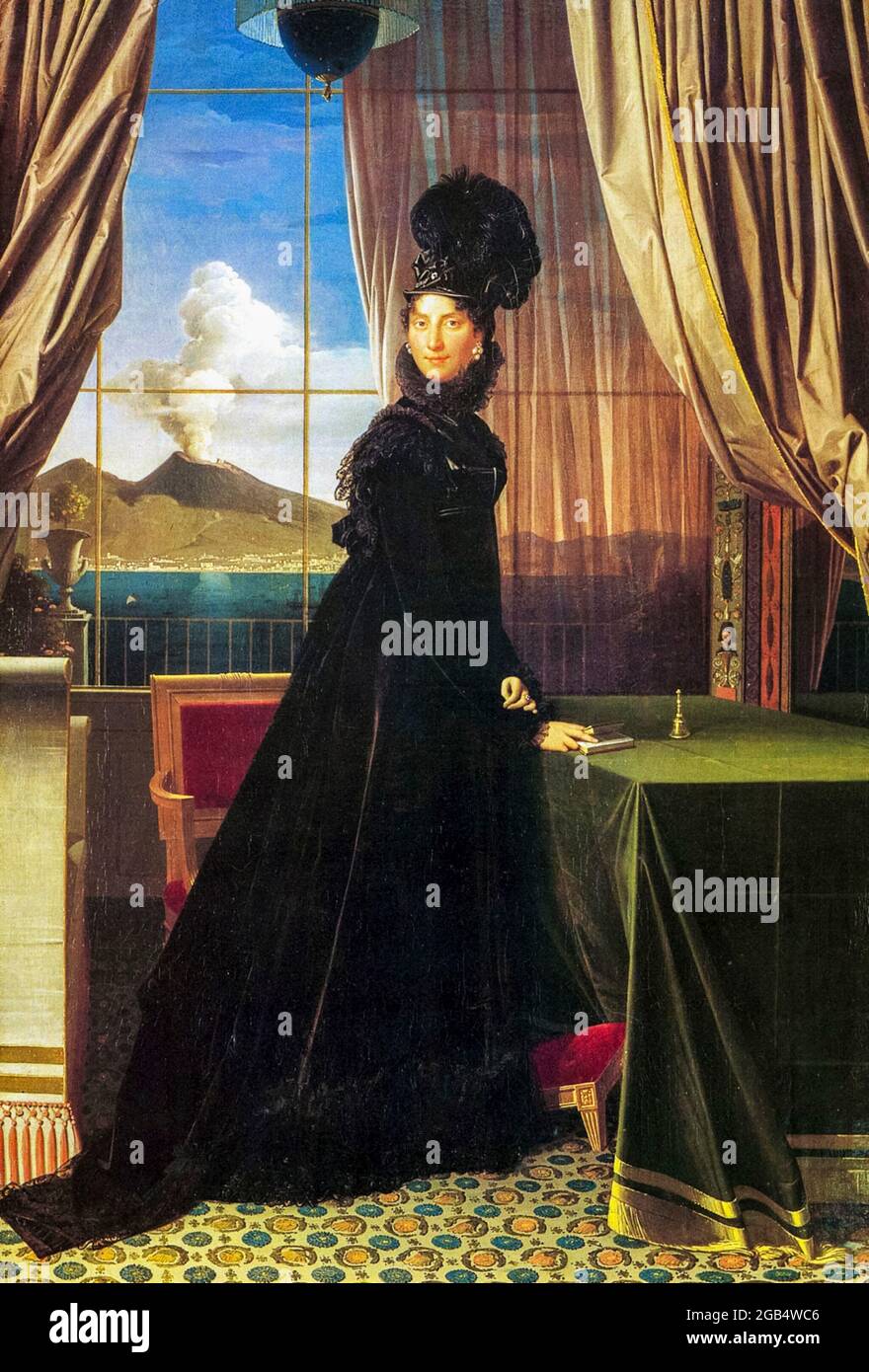 Jean Auguste Dominique Ingres, Caroline Bonaparte (Caroline Murat), (1782-1839) Queen Consort of Naples and the Two Sicilies, portrait painting, 1814 Stock Photo