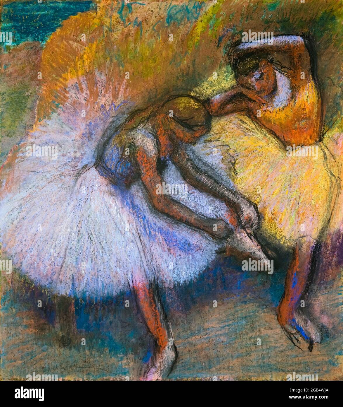 Edgar Degas, Two Dancers, pastel drawing, circa 1898 Stock Photo