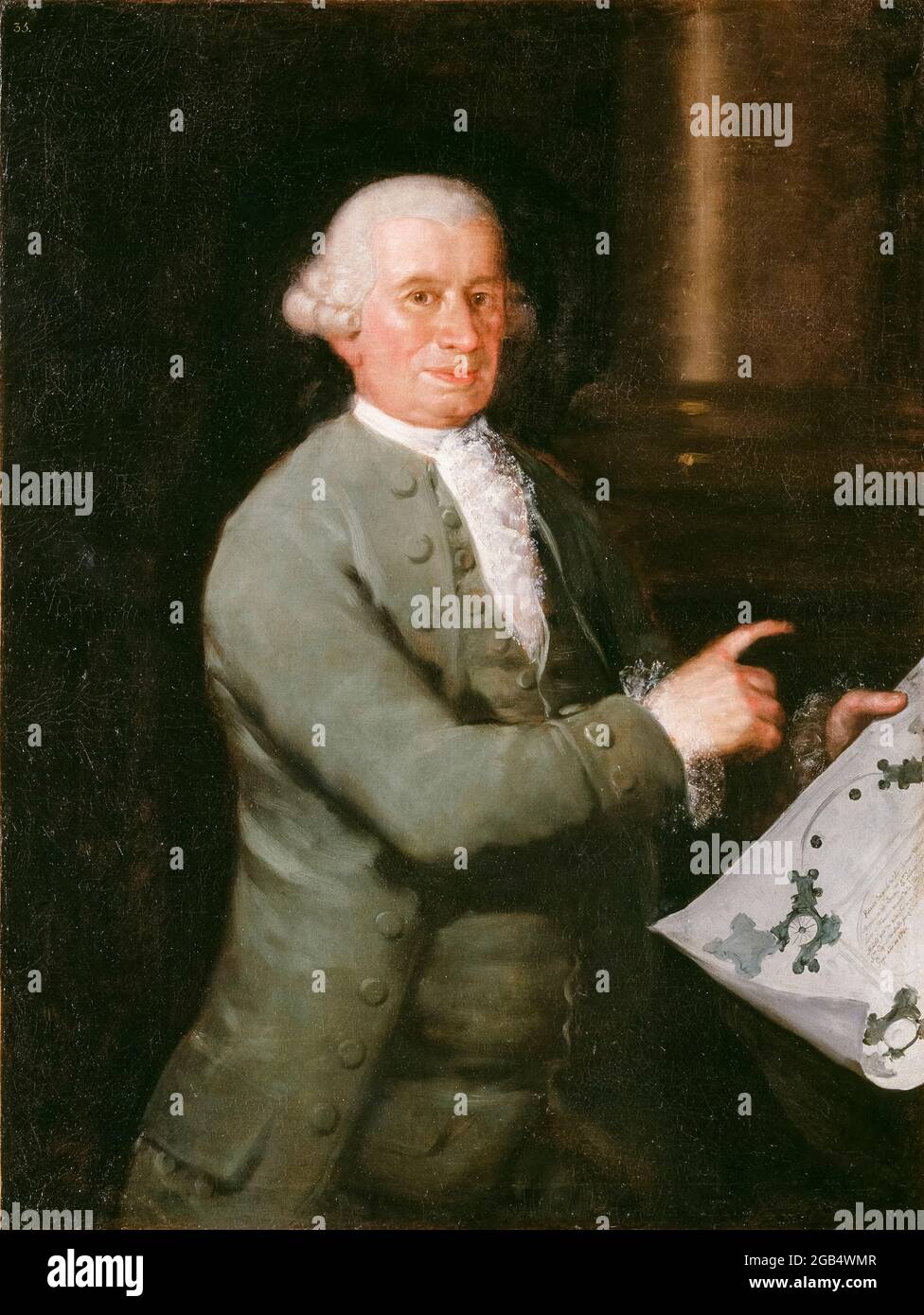 Ventura Rodríguez Tizón (1717-1785), Spanish architect and artist, portrait painting by Francisco Goya, 1784 Stock Photo
