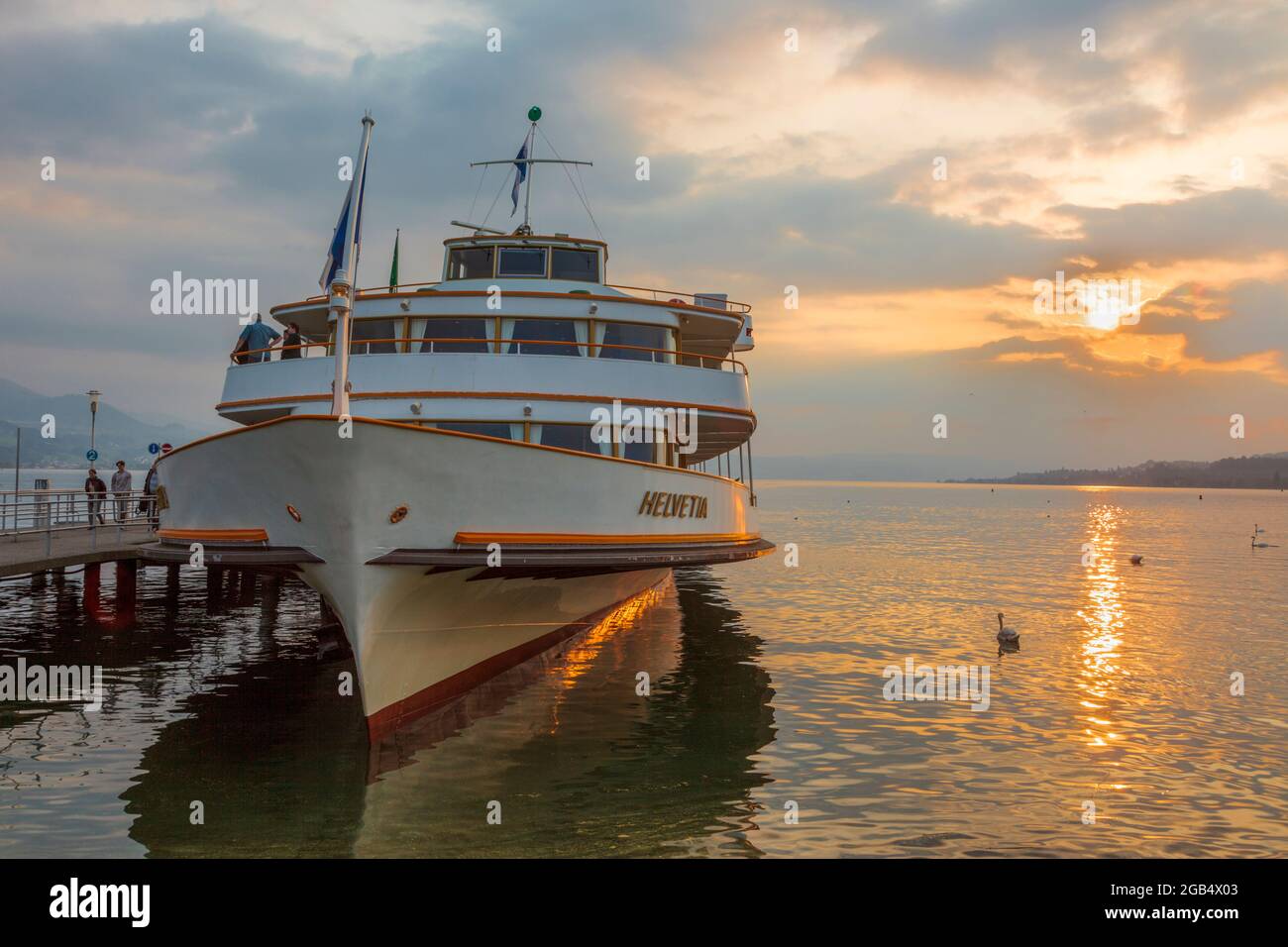 Helvetia ferry at Rapperswil on Lake Zurich Switzerland Stock Photo