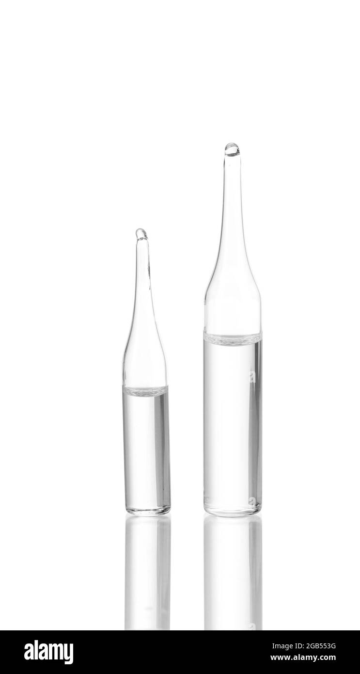 Medical ampoules isolated on white Stock Photo Alamy
