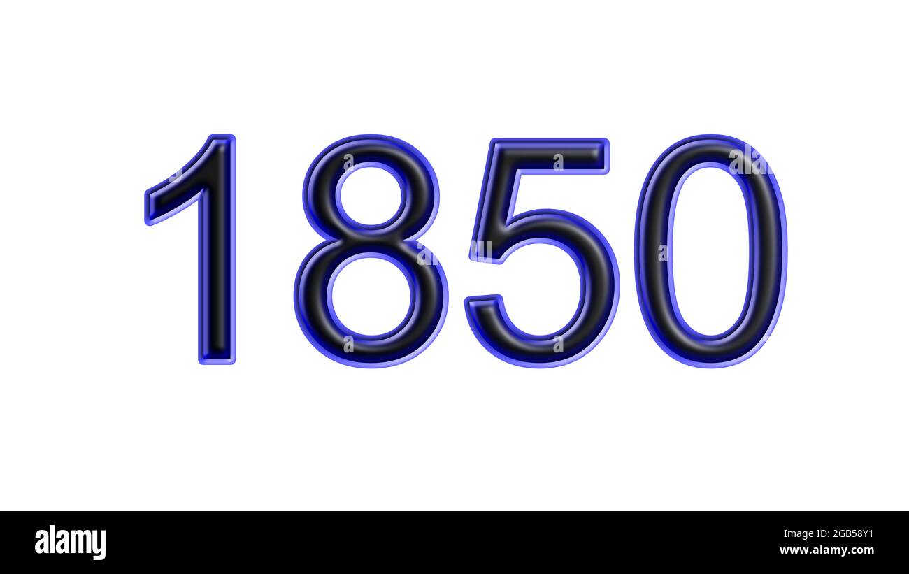 blue 1850 number 3d effect white background Stock Photo Alamy