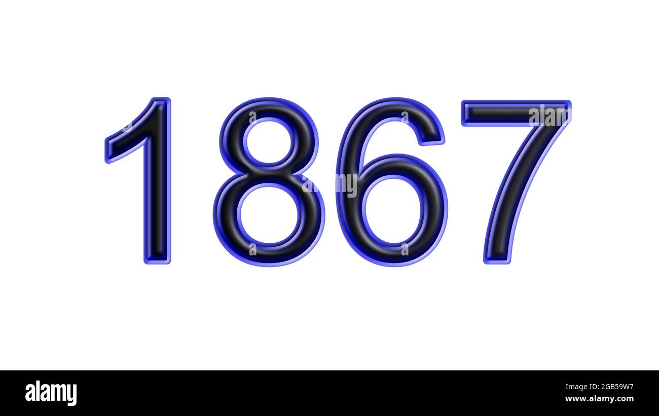 blue 1867 number 3d effect white background Stock Photo - Alamy
