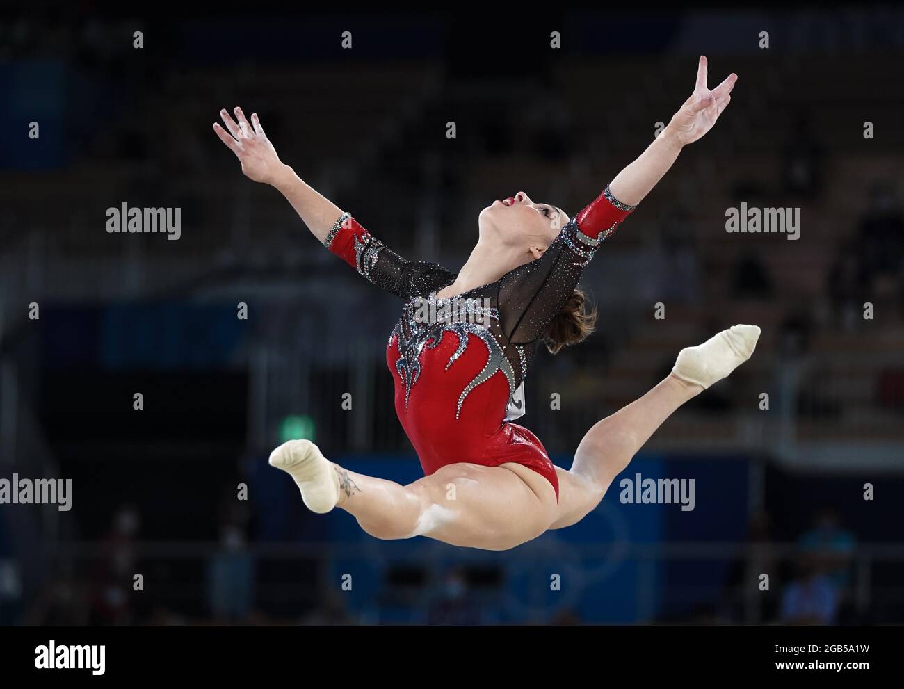 Tokyo, Japan. 2nd Aug, 2021. Vanessa Ferrari of Italy competes during the artistic gymnastics women's floor exercise final at the Tokyo 2020 Olympic Games in Tokyo, Japan, Aug. 2, 2021. Credit: Cheng Min/Xinhua/Alamy Live News Stock Photo