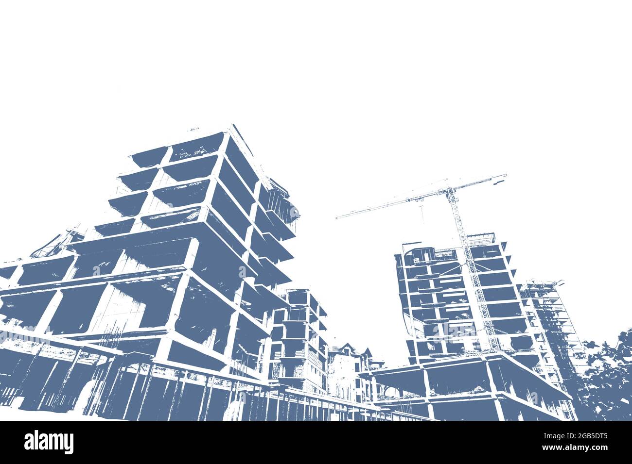 blue print of a multistorey residential building under construction