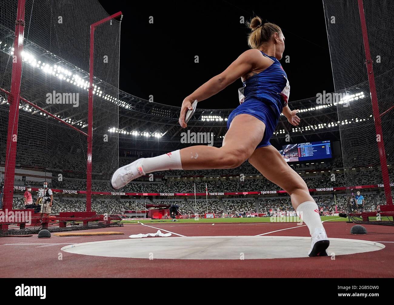 Tokyo, Japan. 2nd Aug, 2021. Sandra Perkovic of Croatia competes during