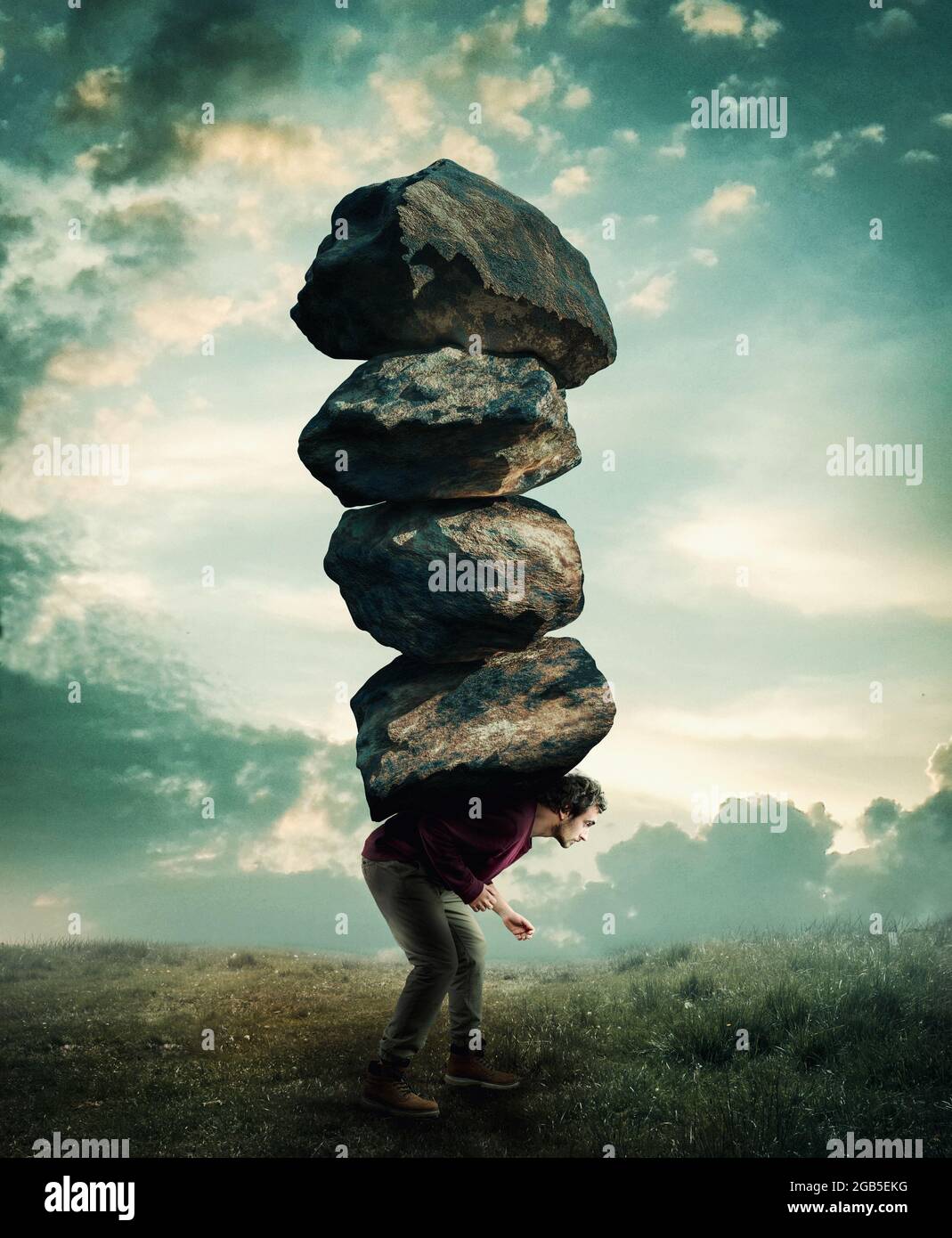Workers Carrying Rocks Man struggle carry hi-res stock photography and images - Alamy