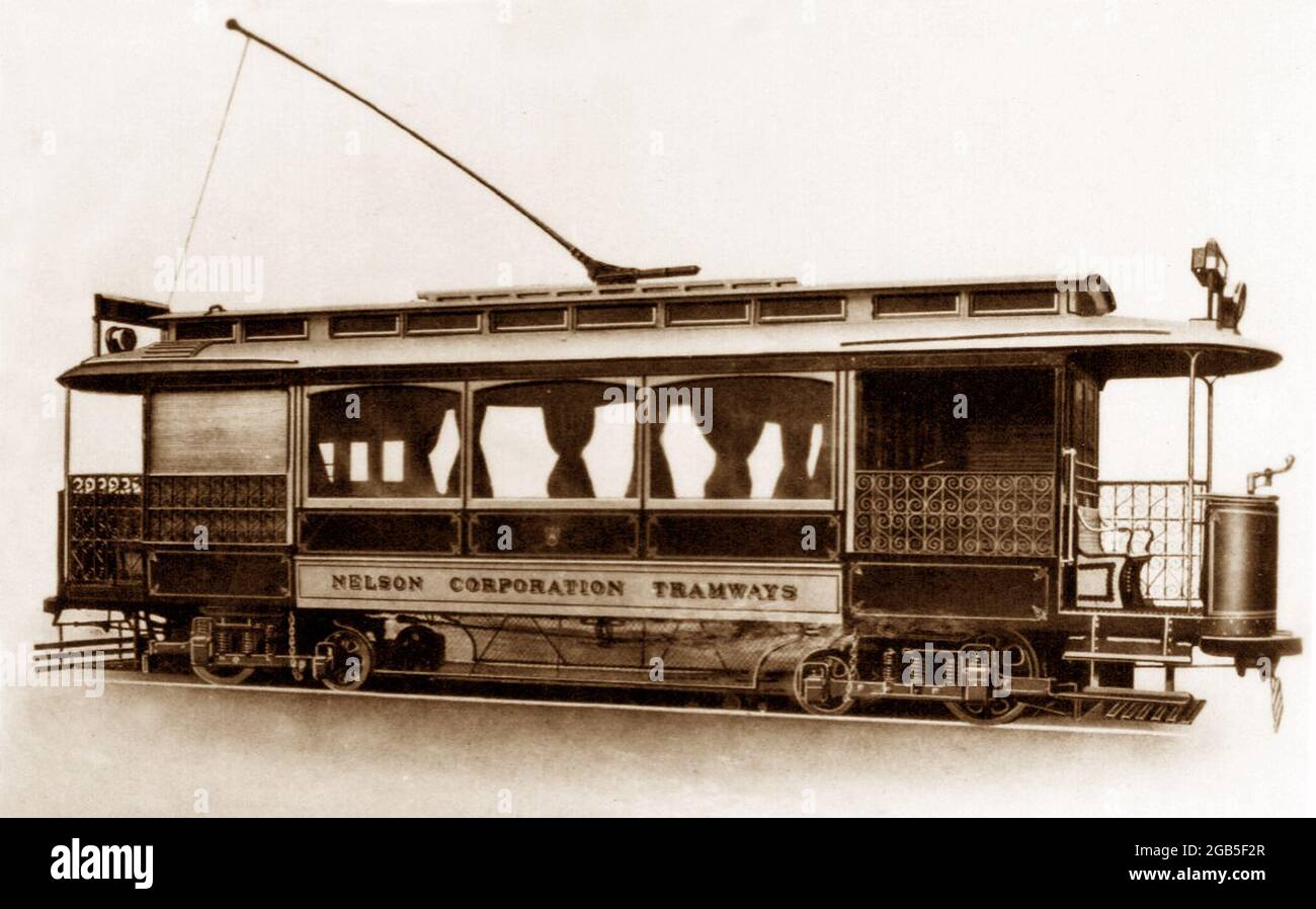 Nelson Corporation tram, early 1900s Stock Photo