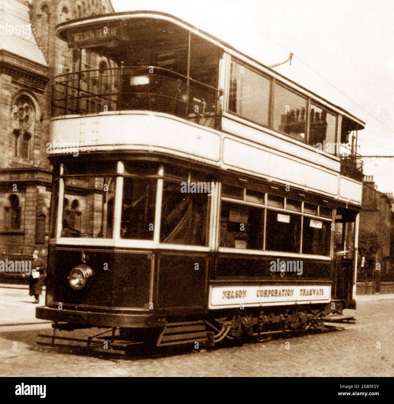 Nelson Corporation tram, possibly 1920s Stock Photo
