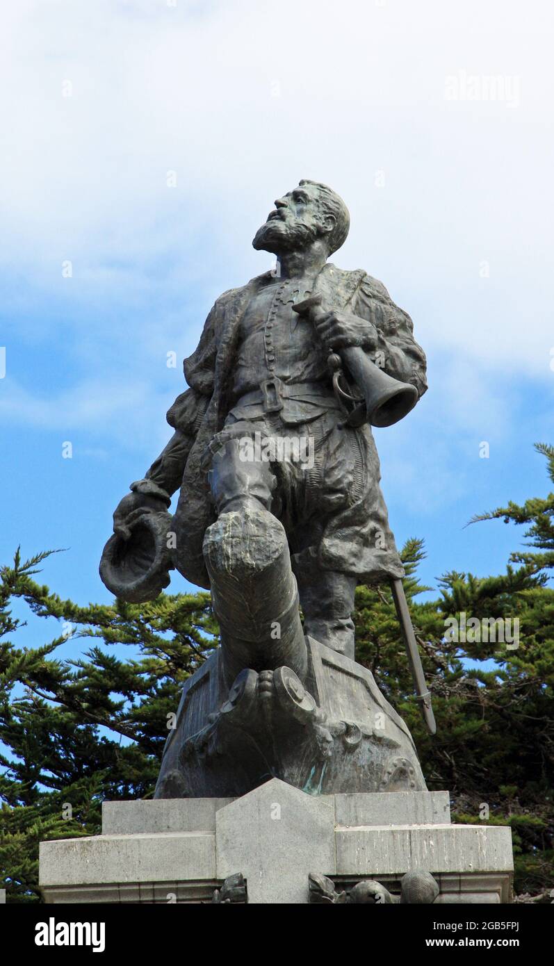 Statue of Ferdinand Magellan, Punta Arenas, Patagonia, Chile Stock ...