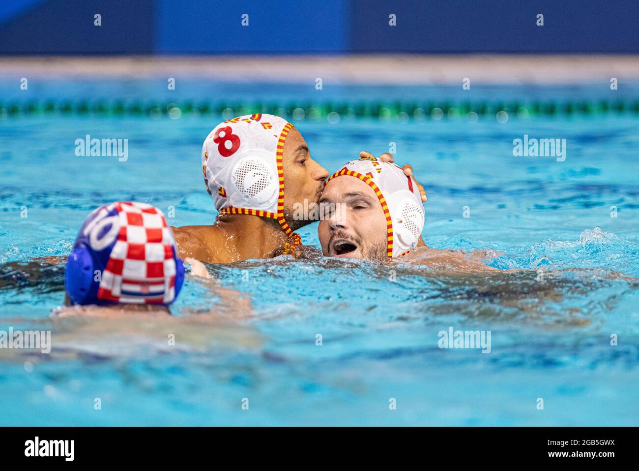 Tokyo, Japan. 2nd August 2021. Olympic Games Waterpolo, match between Croatia v Spain at Tatsumi Water Polo Centre, in Tokyo