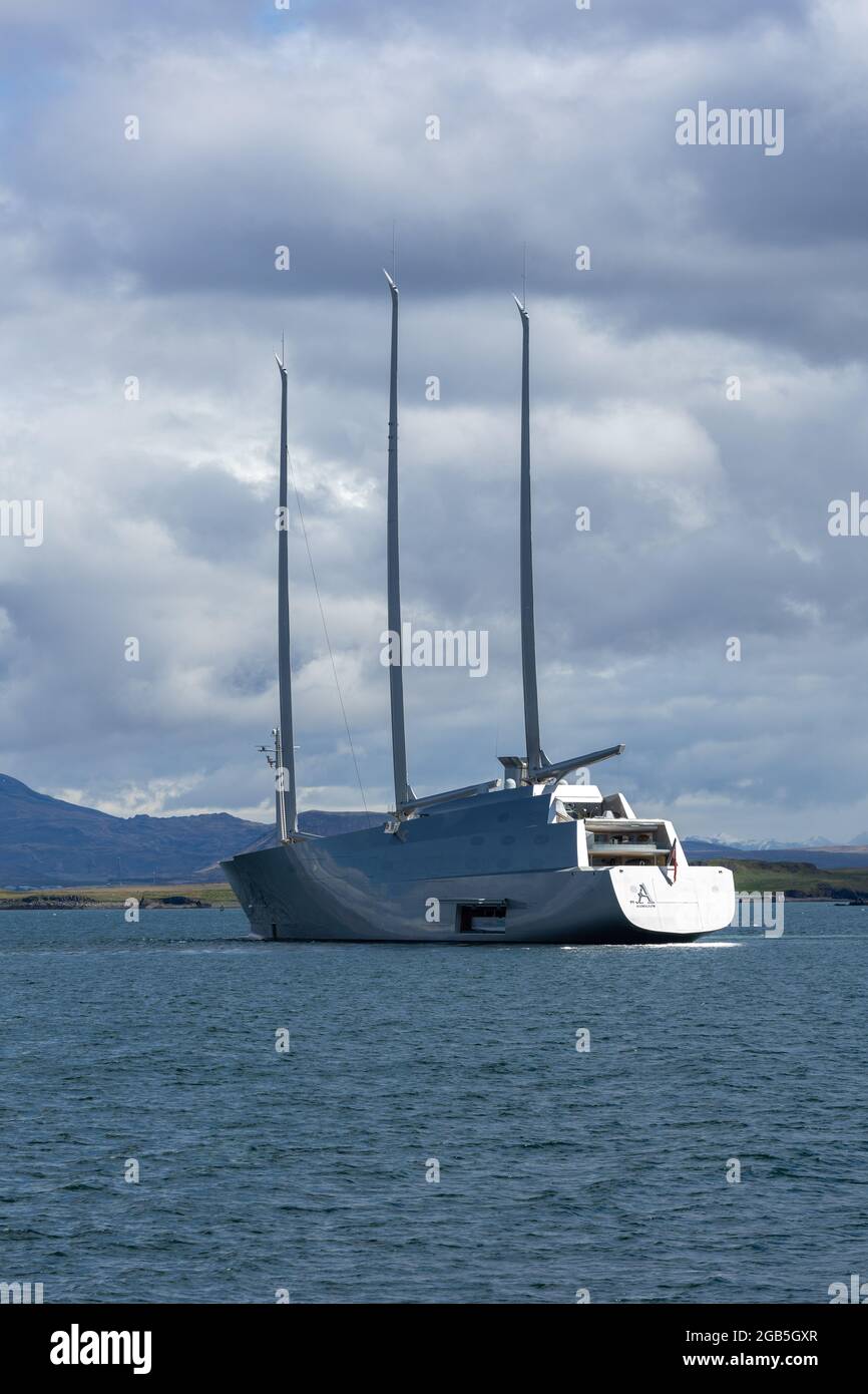 Reyk Iceland Jun 16 21 The Modern Beautiful Sailing Yacht A On The Sea In Reykjavik City Iceland Stock Photo Alamy