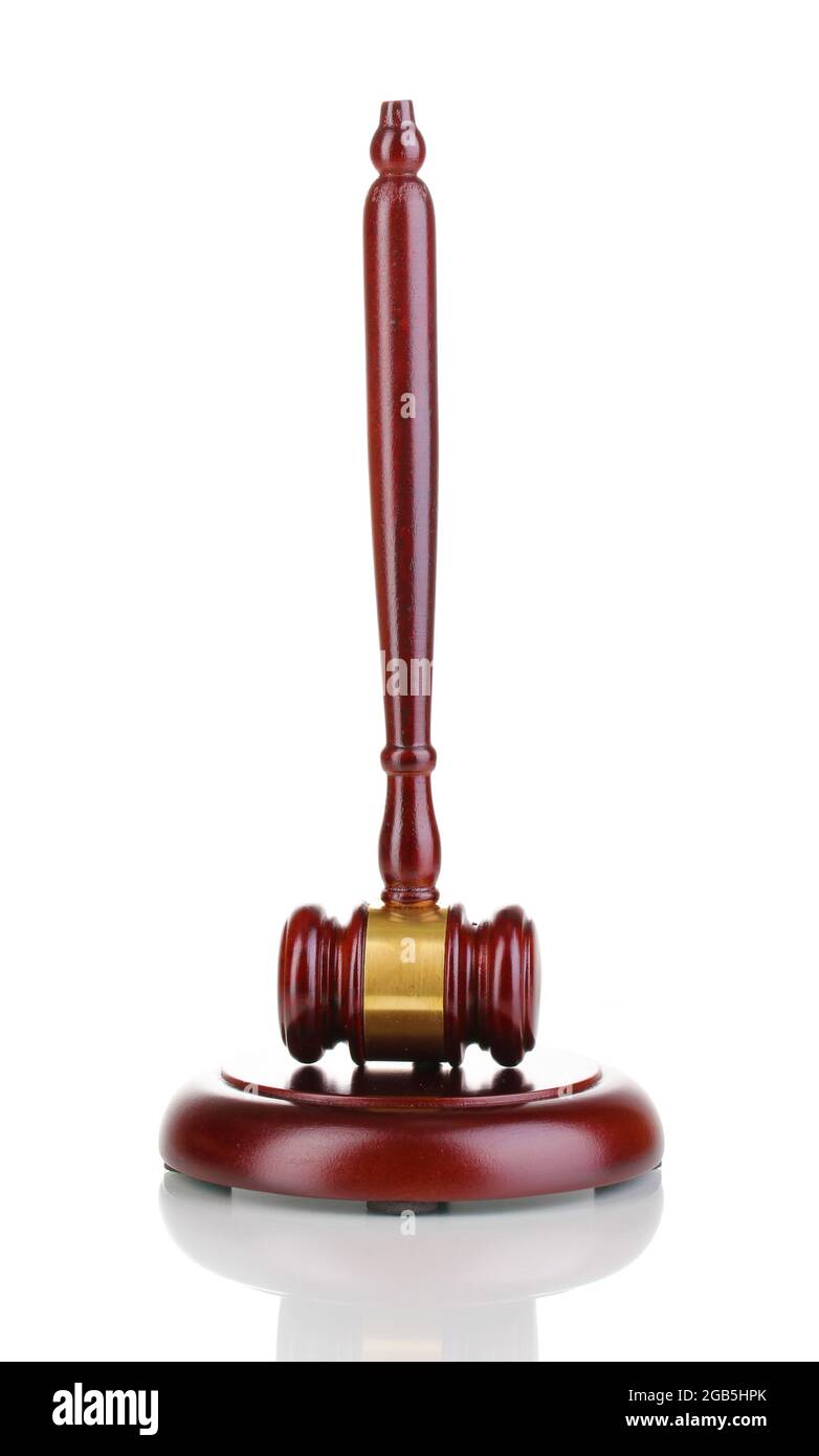 Judge's gavel isolated on white Stock Photo Alamy