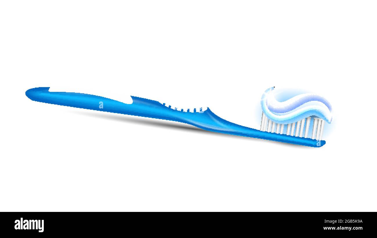 Toothpaste On Toothbrush Dental Hygiene Vector Stock Vector Image & Art ...