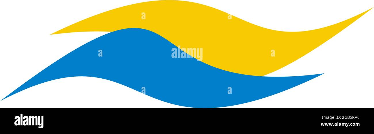 Ukraine flag icon logo design vector template Stock Vector