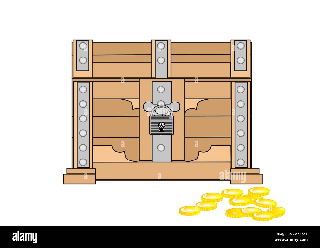treasure chest isolated on white background Stock Vector