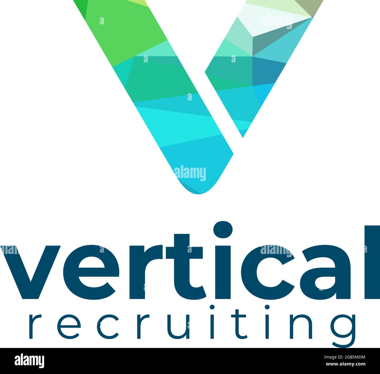 Polygonal V letter logo design vector template Stock Vector