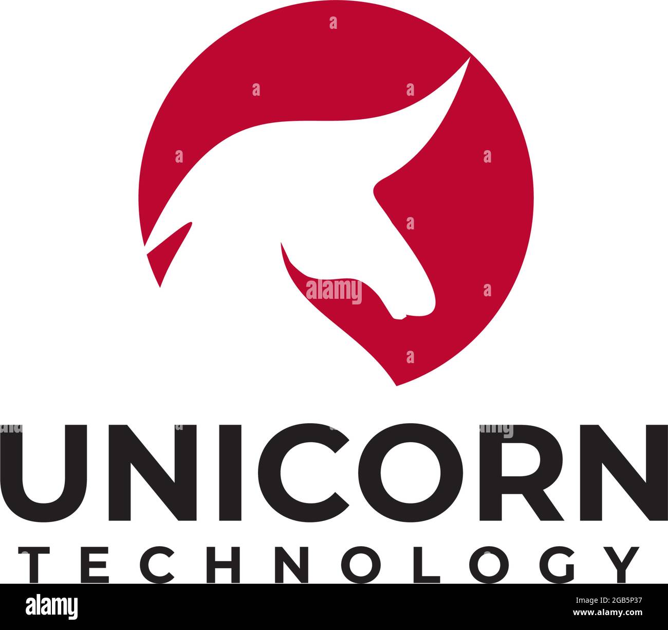 Unicorn start up logo design vector template Stock Vector
