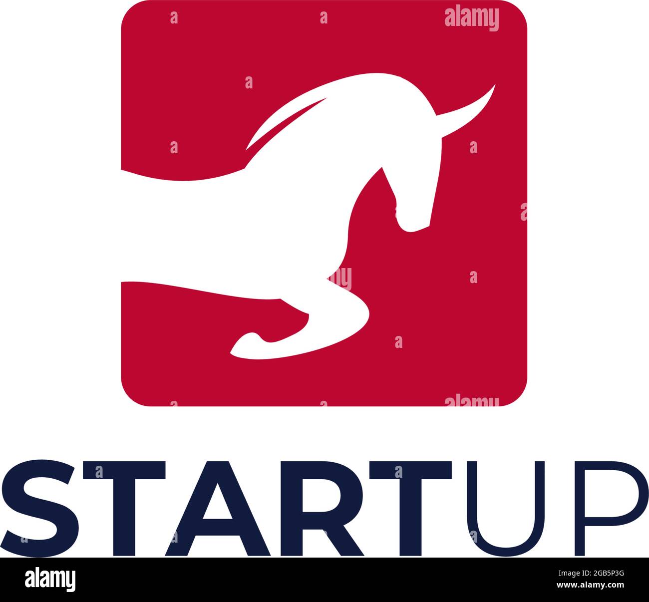 Unicorn start up logo design vector template Stock Vector