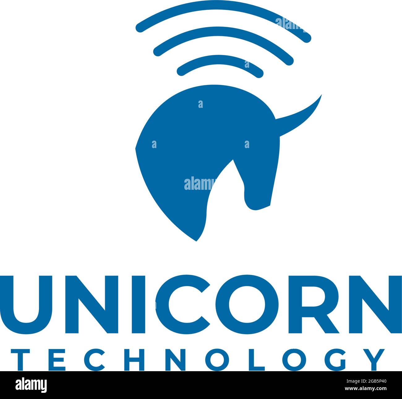 Unicorn start up logo design vector template Stock Vector