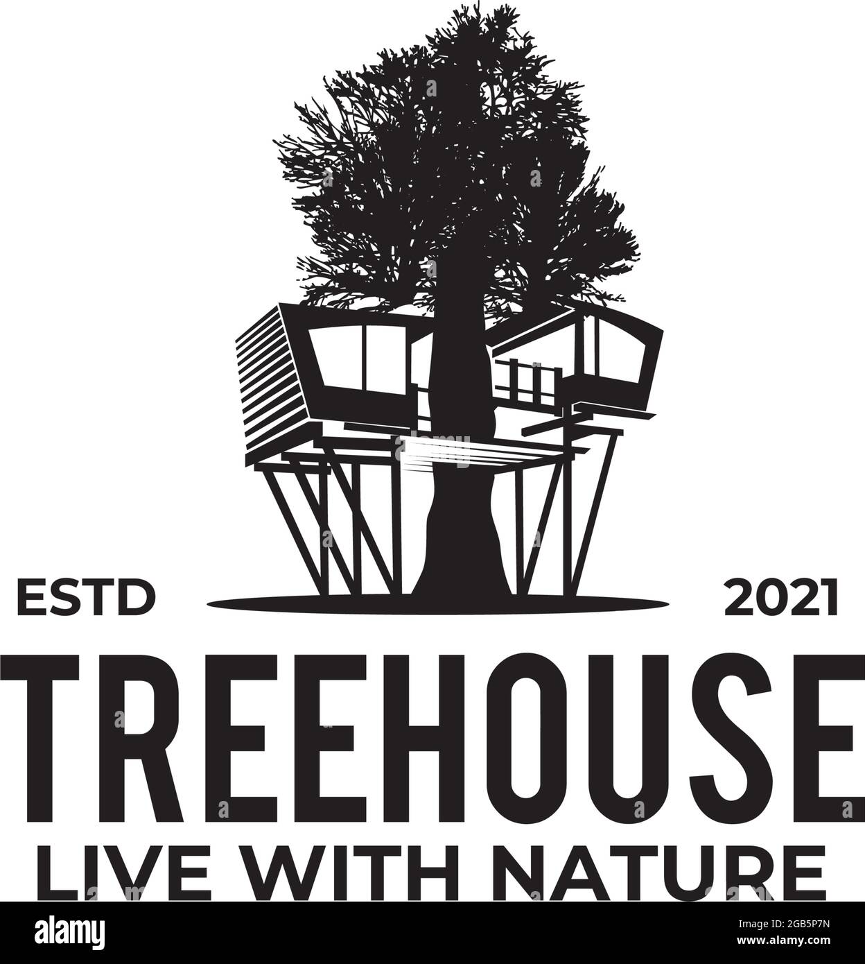 Tree house logo design vector template Stock Vector Image & Art Alamy