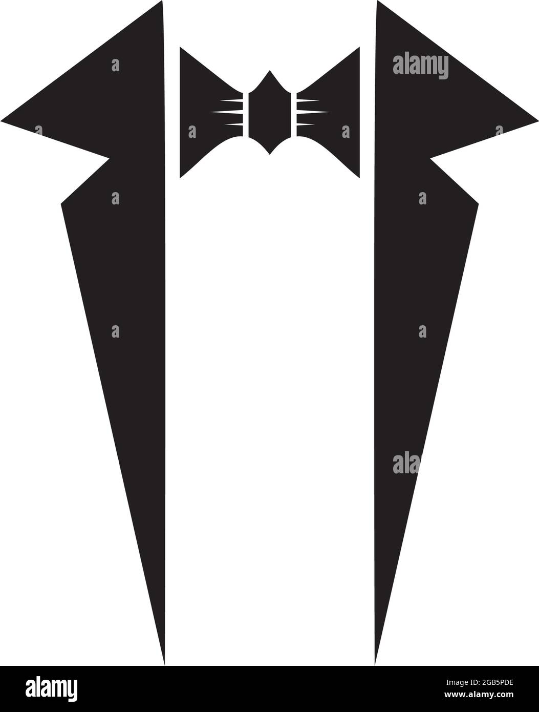 Tuxedo with bowtie logo design vector template Stock Vector