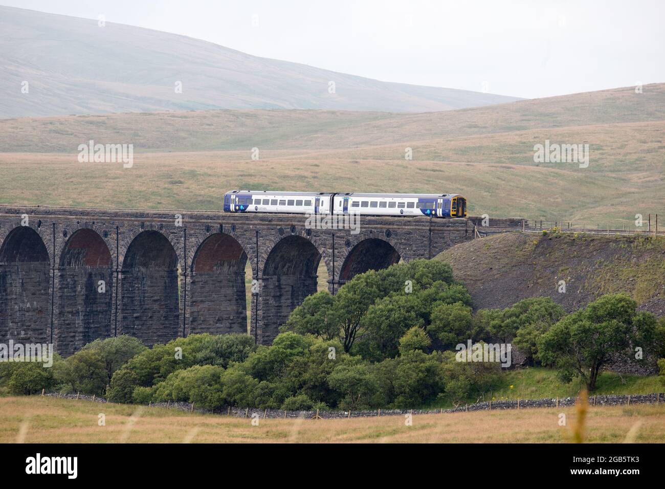 Ribblehead Viaduct railway line Stock Photo