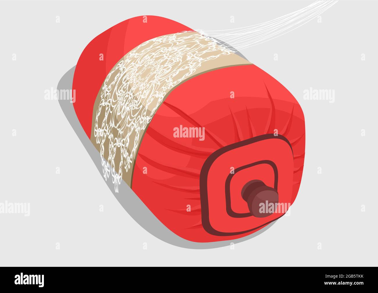Bobbin Lace, red work tool on grey background Stock Vector