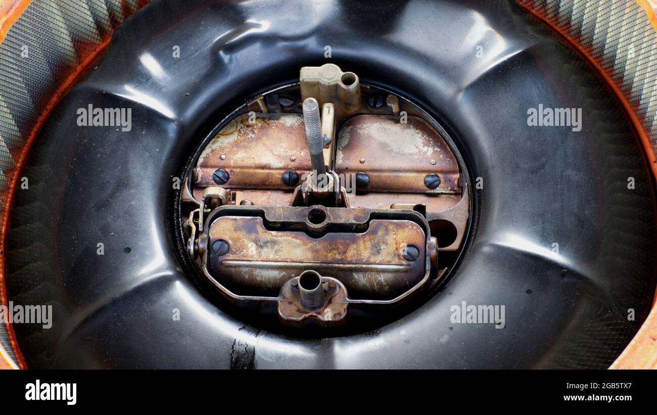 A High Angle View of a Four Barrel Carburetor Stock Photo Alamy