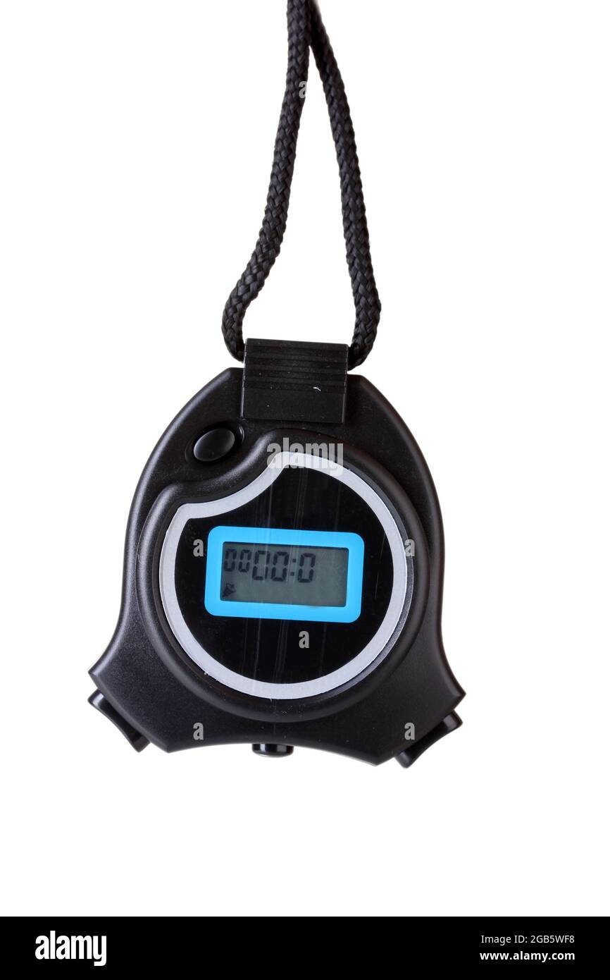 electronic sport timer isolated on white Stock Photo Alamy
