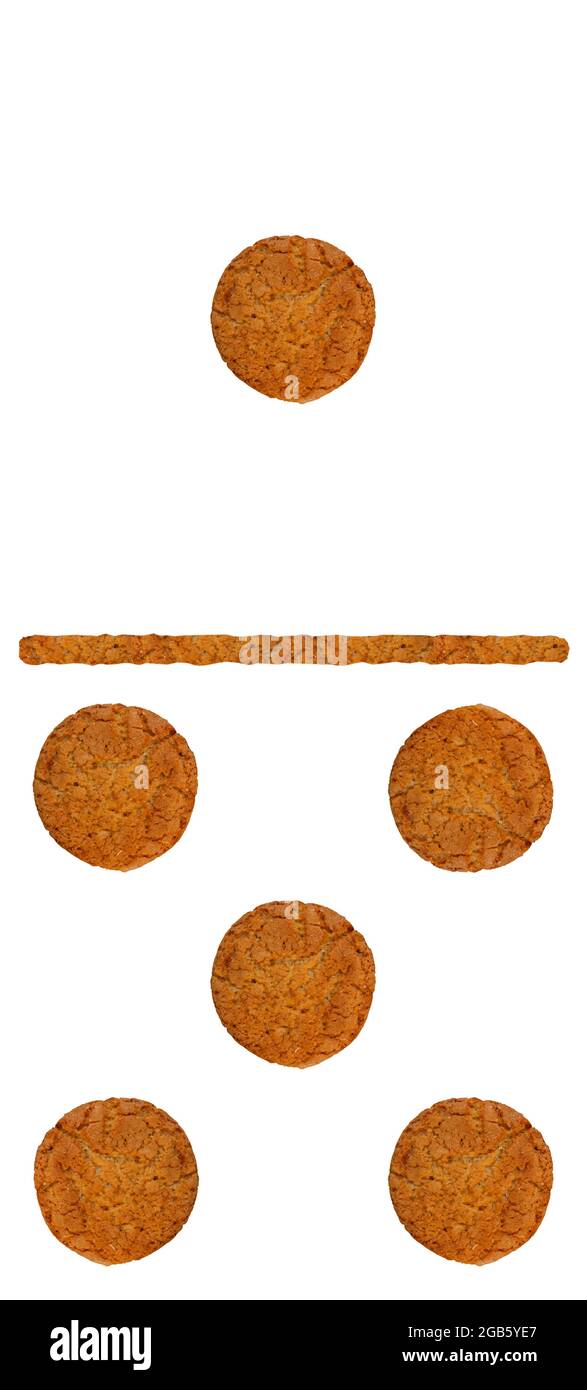 dominoes from oatmeal cookies on a white background Stock Photo