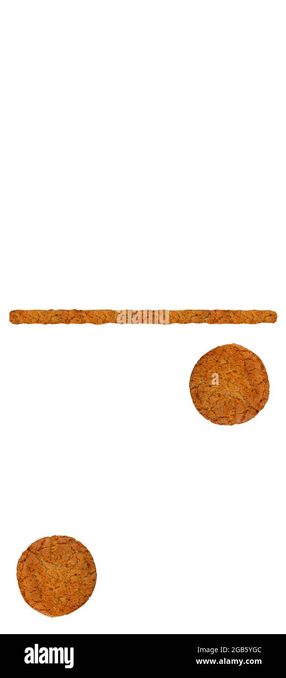 dominoes from oatmeal cookies on a white background Stock Photo