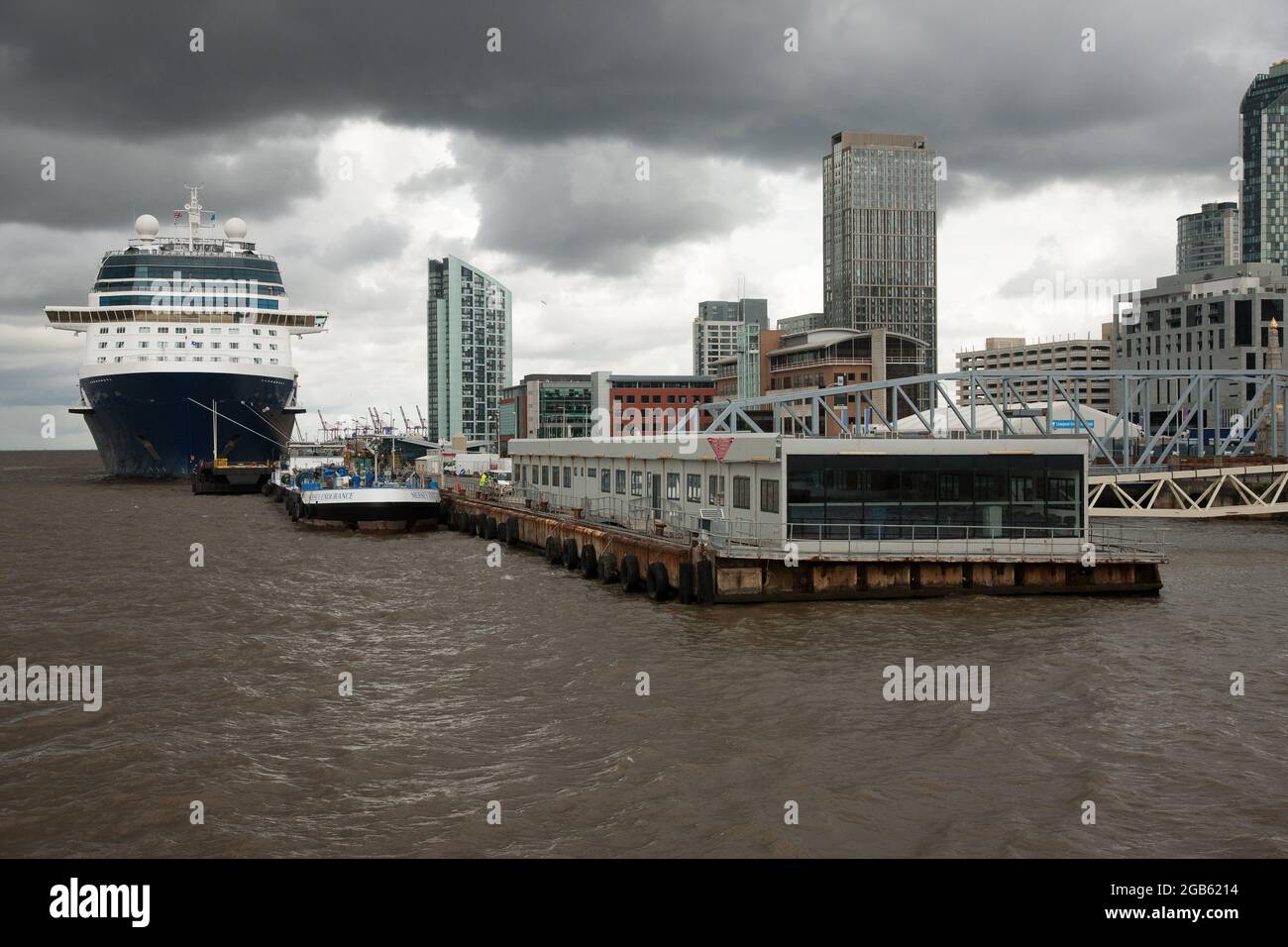 Liverpool  large cruise liner terminal Stock Photo