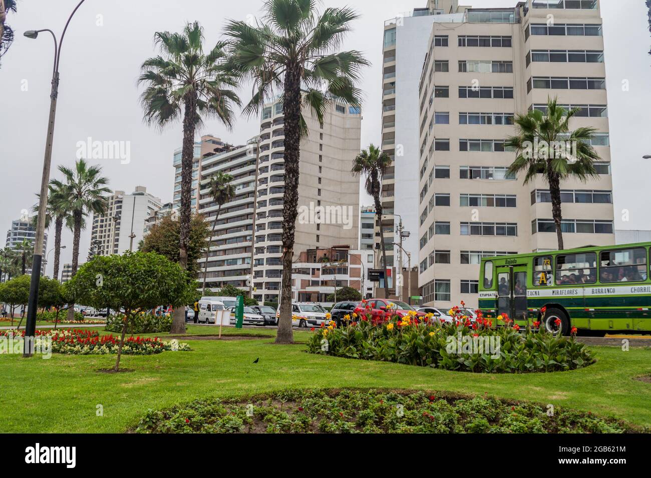 LIMA, PERU JUNE 4, 2015 High apartment buildings in Miraflores