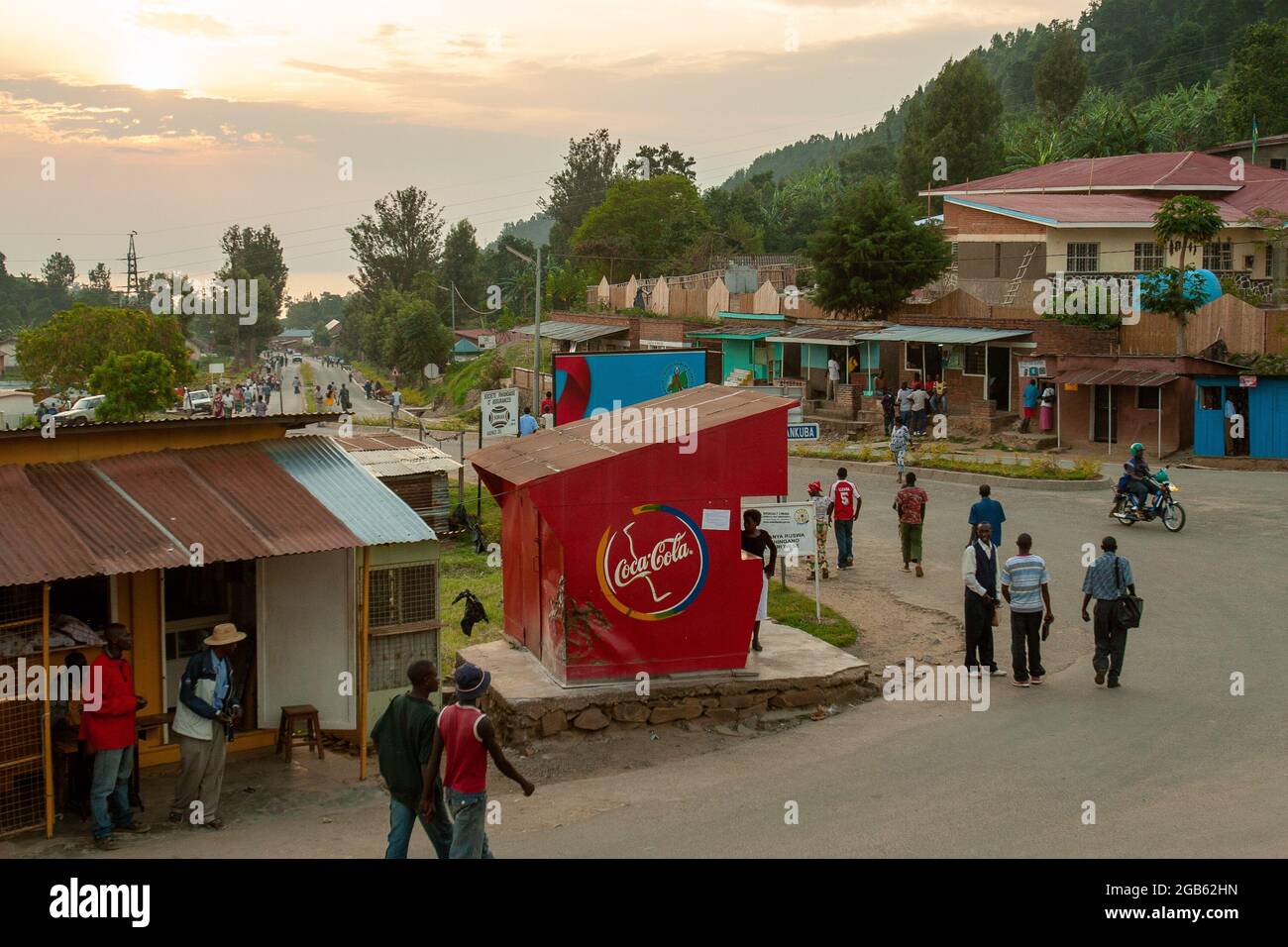 Kibuye small village Lake Kivu Rwanda Africa Stock Photo