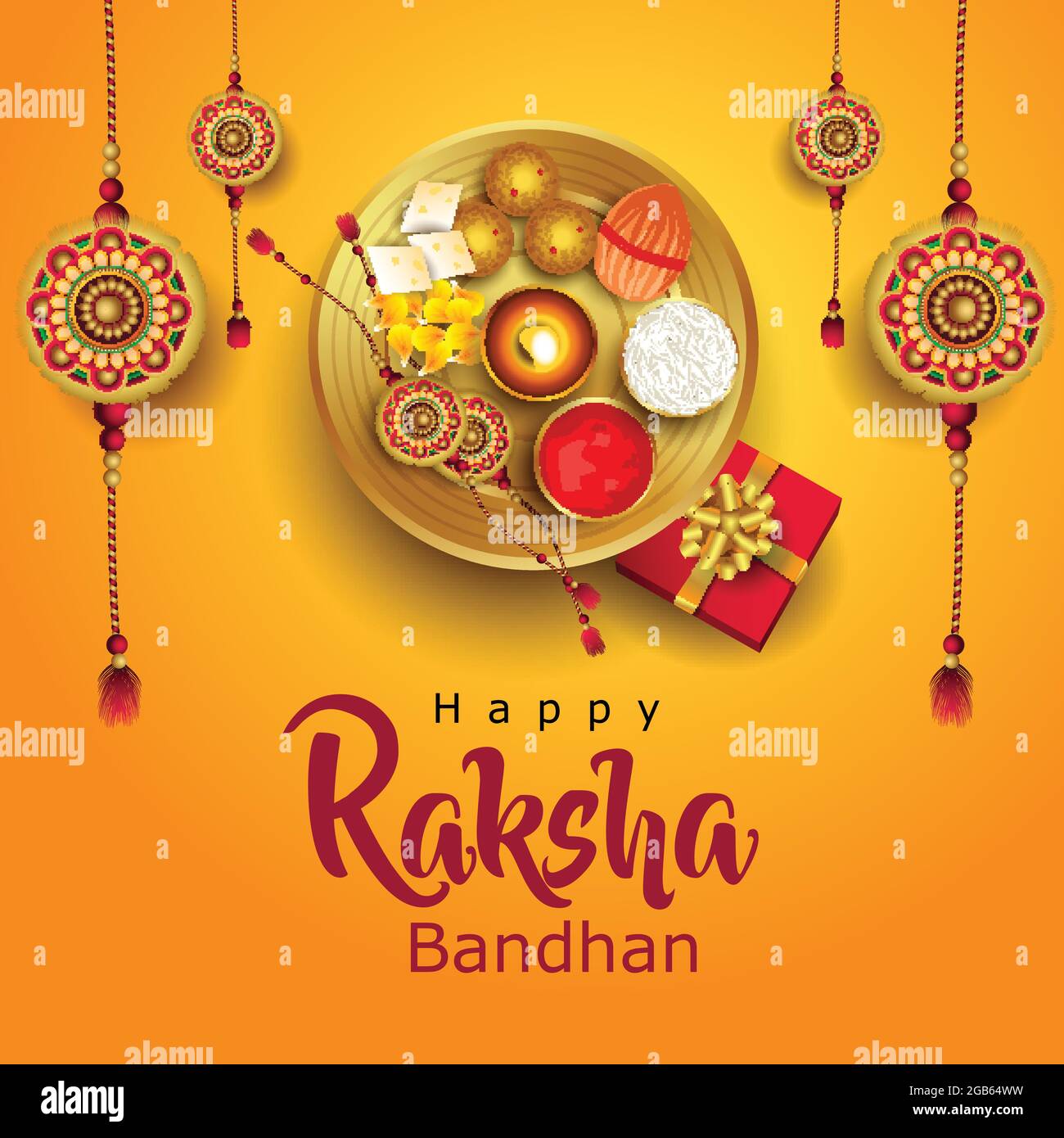 Happy Raksha Bandhan with stylish vector illustration in a creative  background. Indian Religious Festival. colorful Rakhi Design Stock Vector  Image & Art - Alamy