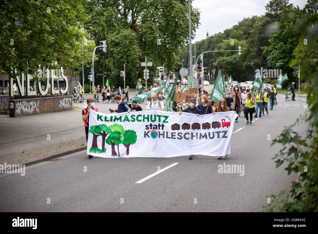 07.23.20201 About 100 People Demonstrate With Fridays For Future For More Climate Protection And Mobility Change. Stock Photo