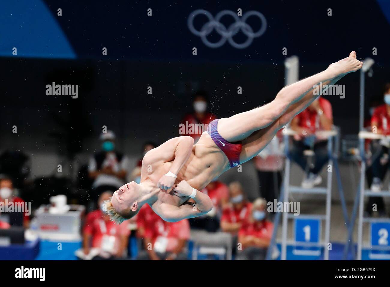 Tokyo, Japan. 2nd Aug, 2021. ANDREW CAPOBIANCO (USA) competes in the Men's 3m Springboard Preliminary during the Tokyo 2020 Olympic Games at Tokyo Aquatics Centre. (Credit Image: © Rodrigo Reyes Marin/ZUMA Press Wire) Stock Photo