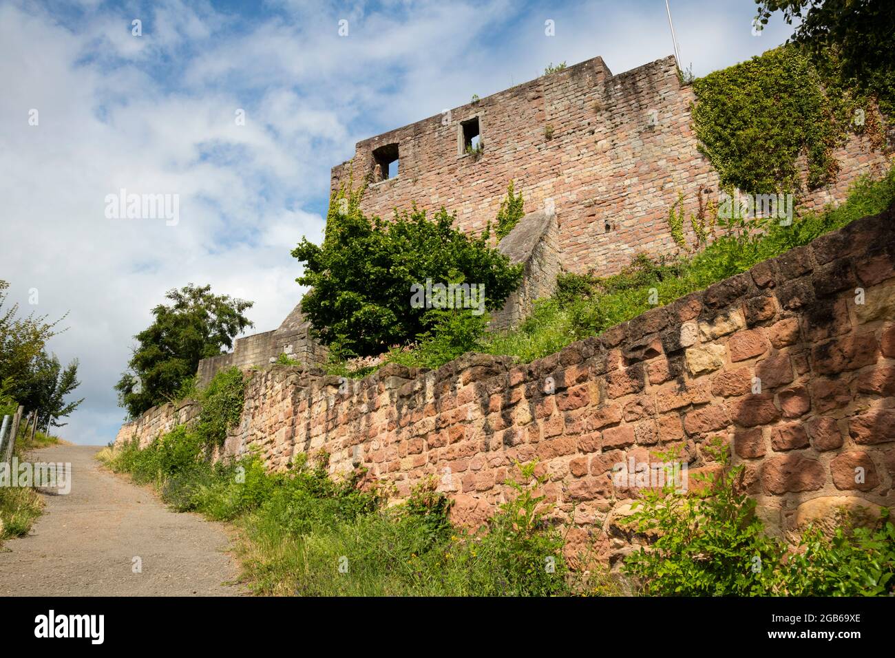 geography / travel, Germany, Rhineland-Palatinate, new town at the Wine Route, Wolfsburg, castle ruin, ADDITIONAL-RIGHTS-CLEARANCE-INFO-NOT-AVAILABLE Stock Photo