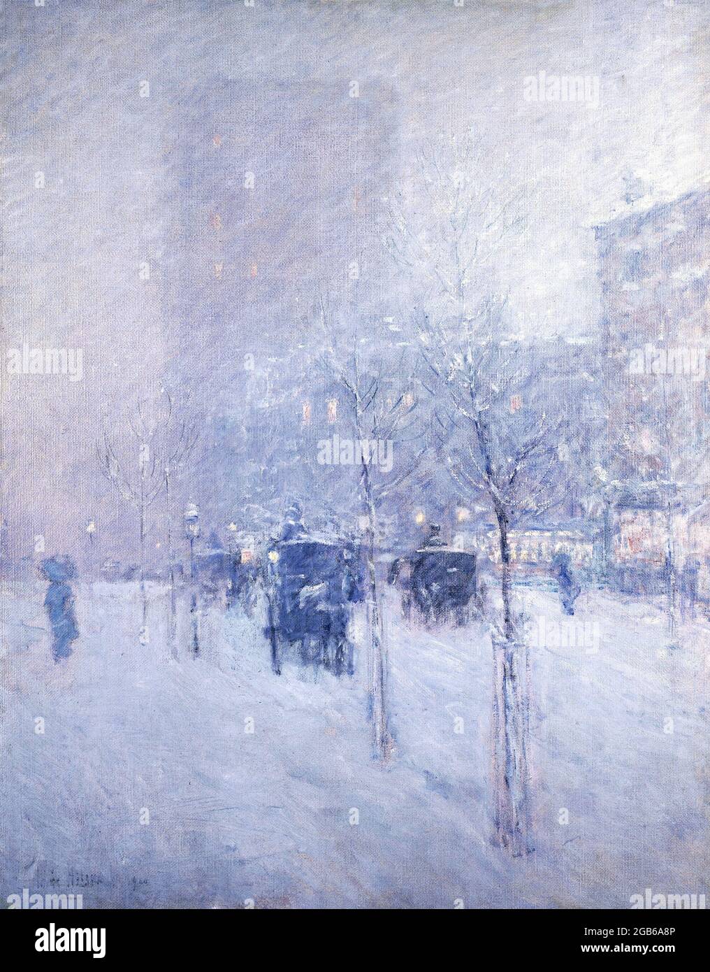 Late Afternoon, New York, Winter by Childe Hassam (1859-1935), oil on canvas, 1900 Stock Photo