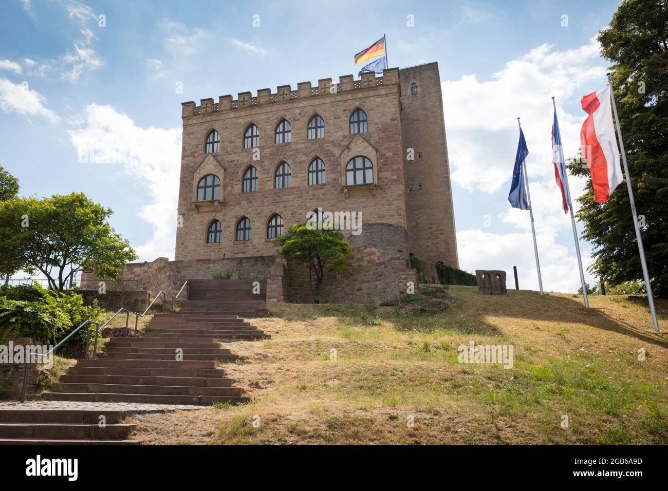 geography / travel, Germany, Rhineland-Palatinate, new town at the Wine Route, Hambach, castle, ADDITIONAL-RIGHTS-CLEARANCE-INFO-NOT-AVAILABLE Stock Photo