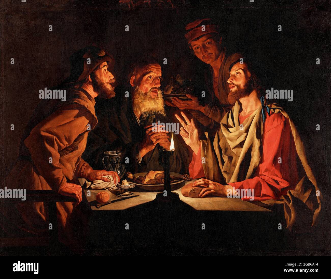 Supper at Emmaus by Matthias Stom (c.1600-c.1652), oil on canvas, c.1635-40 Stock Photo