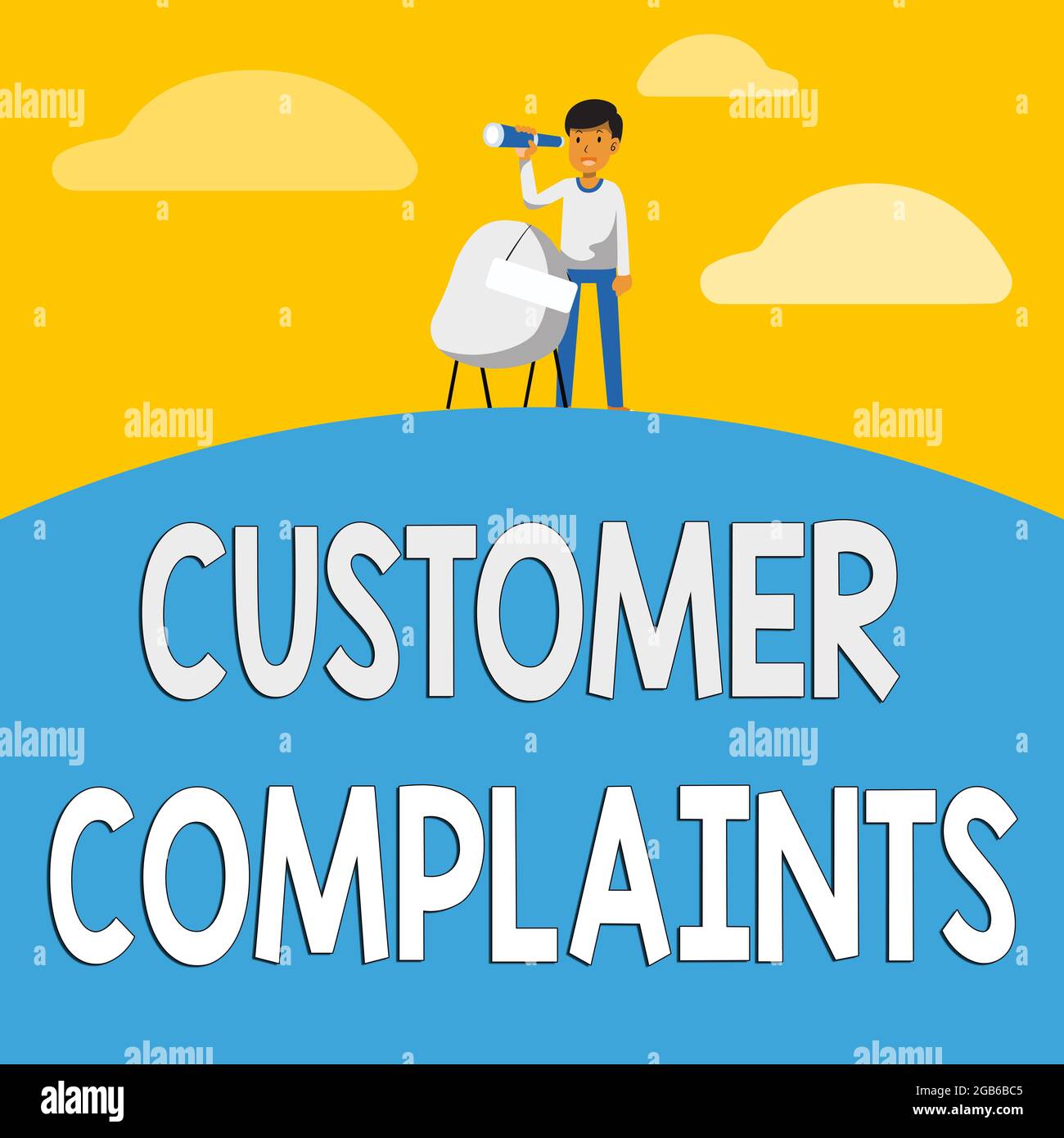 Text caption presenting Customer Complaints, Concept