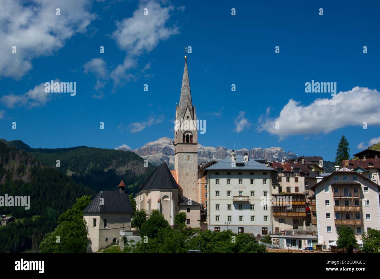 The beautiful Livinallongo del Col Di Lana in the Dolomites Stock Photo
