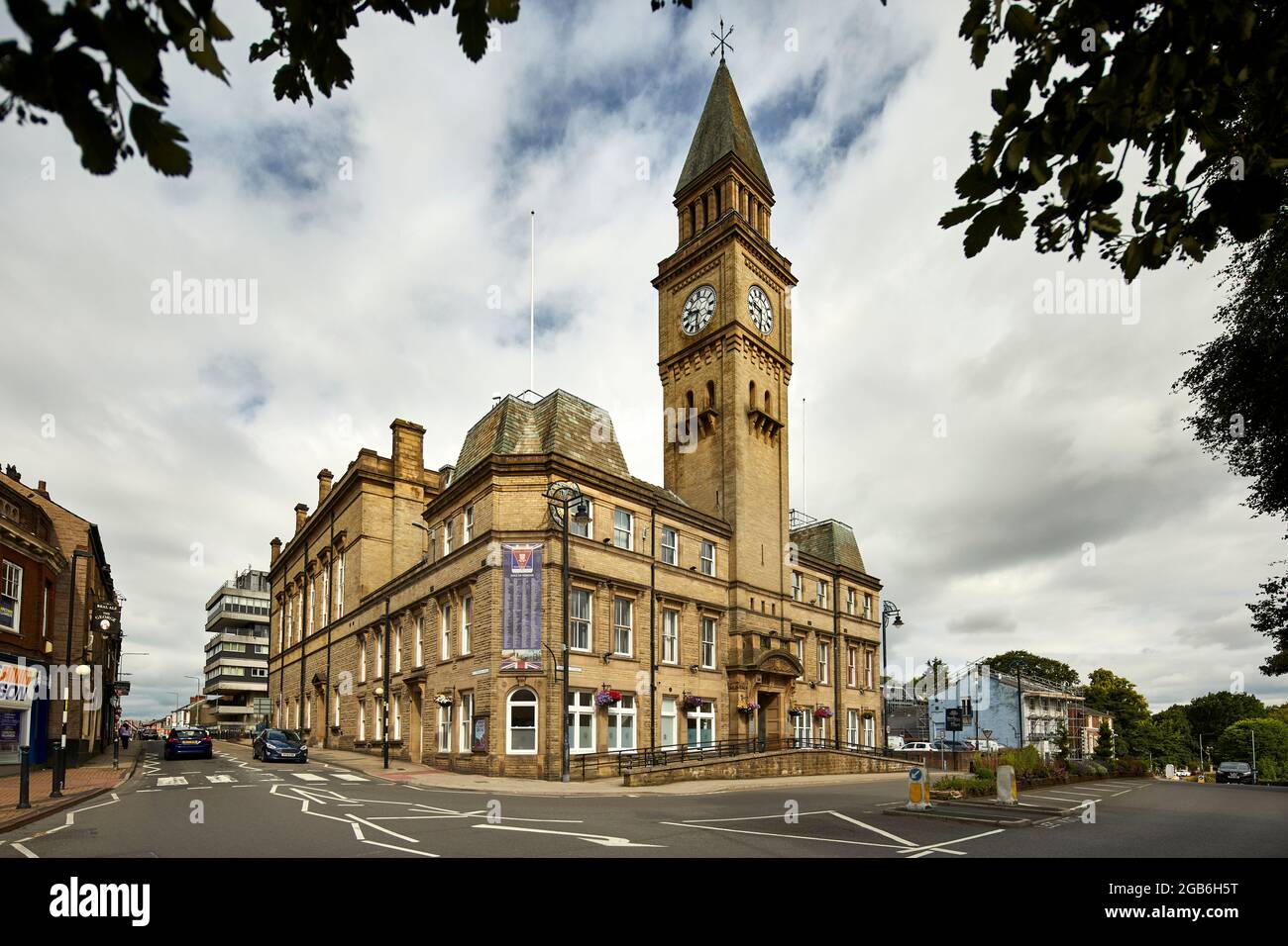 Italianate style Chorley Town Hall Market Street Chorley Lancashire by architects John Ladds and William Henry Powell Stock Photo