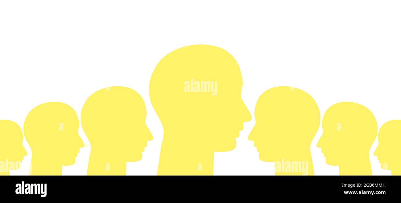 Crowd silhouette head heads hi-res stock photography and images - Alamy