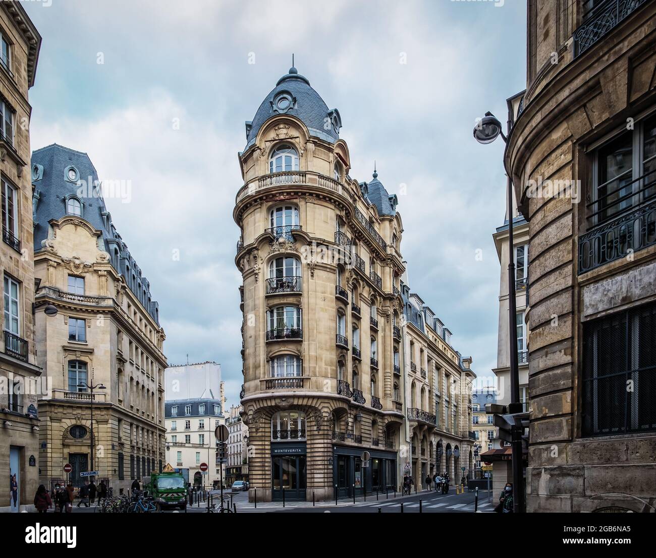 Paris, France, Feb 2020, view of the Monteverita art gallery building in the 3rd district of the capital Stock Photo